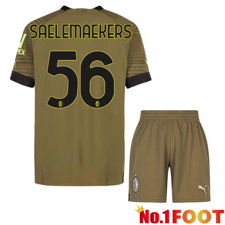 AC Milan (SAELEMAEKERS 56) Kids Football Jerseys Third Marron 2022-2023