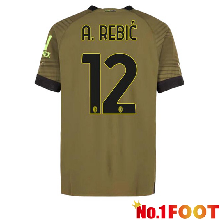 AC Milan (A. REBIĆ 12) Football Jerseys Third Marron 2022-2023