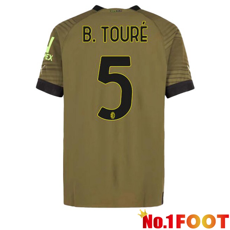 AC Milan (B. TOURÉ 5) Football Jerseys Third Marron 2022-2023