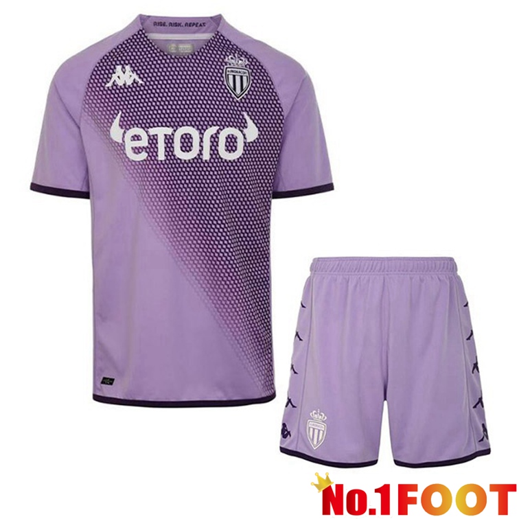 AS Monaco Kids Football Jerseys Third Purple 2022-2023