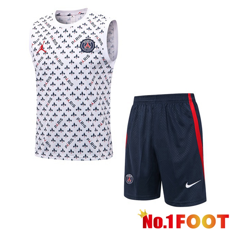 Paris PSG Football Vest + Shorts White 2022-2023