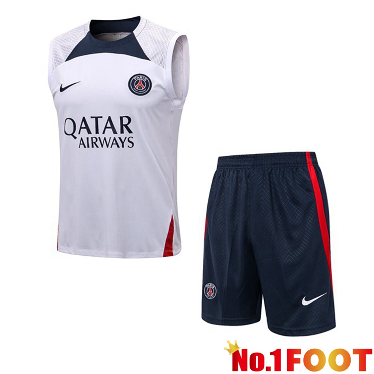 Paris PSG Football Vest + Shorts White 2022-2023