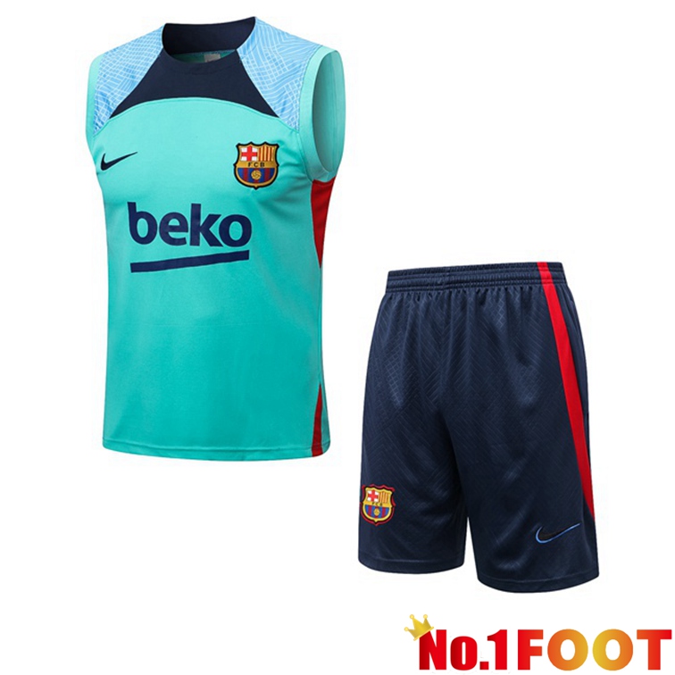 FC Barcelona Football Vest + Shorts Green 2022-2023