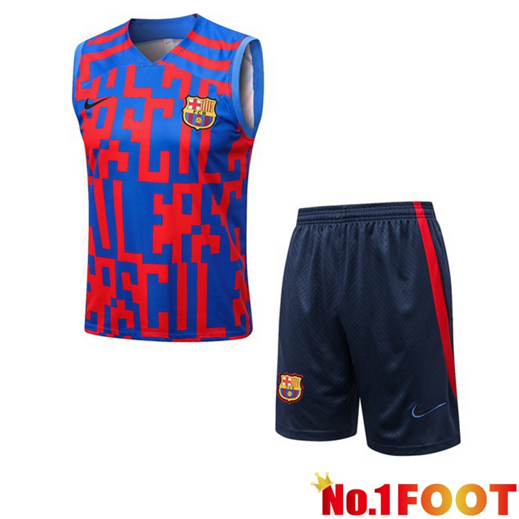 FC Barcelona Football Vest + Shorts Blue Red 2022-2023