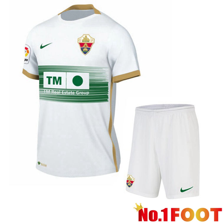 Elche CF Kids Football Jerseys Home White 2022-2023