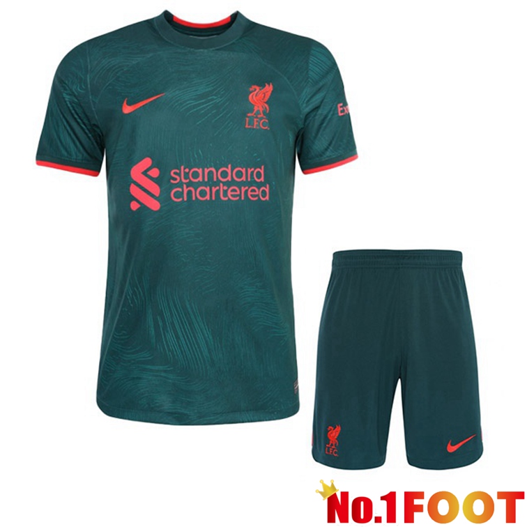 FC Liverpool Kids Football Jerseys Third Green 2022-2023