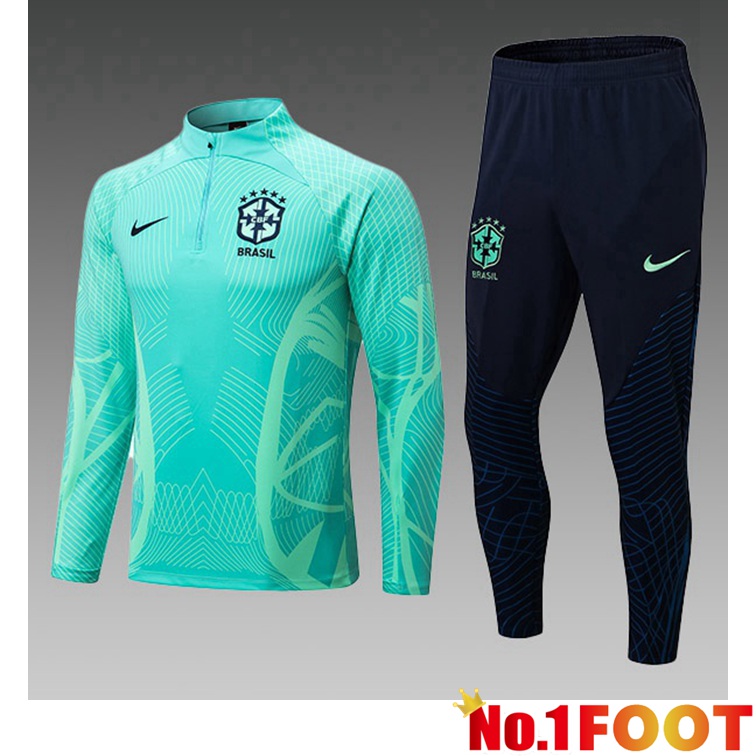 Brazil Kids Training Tracksuit Green 2022-2023