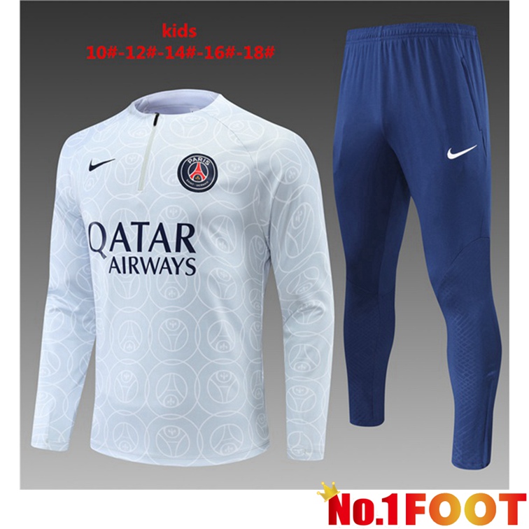 Paris PSG Kids Training Tracksuit Gray 2022-2023