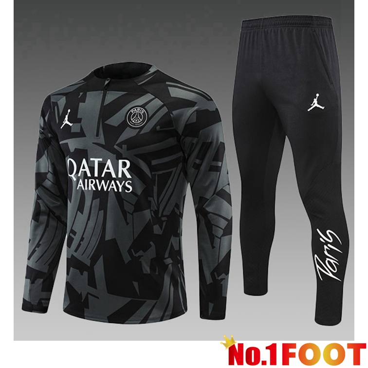 Paris PSG Kids Training Tracksuit Black 2022-2023