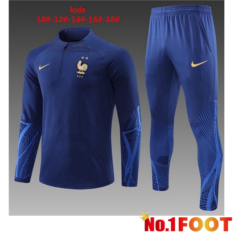 France Kids Training Tracksuit Blue Royal 2022-2023