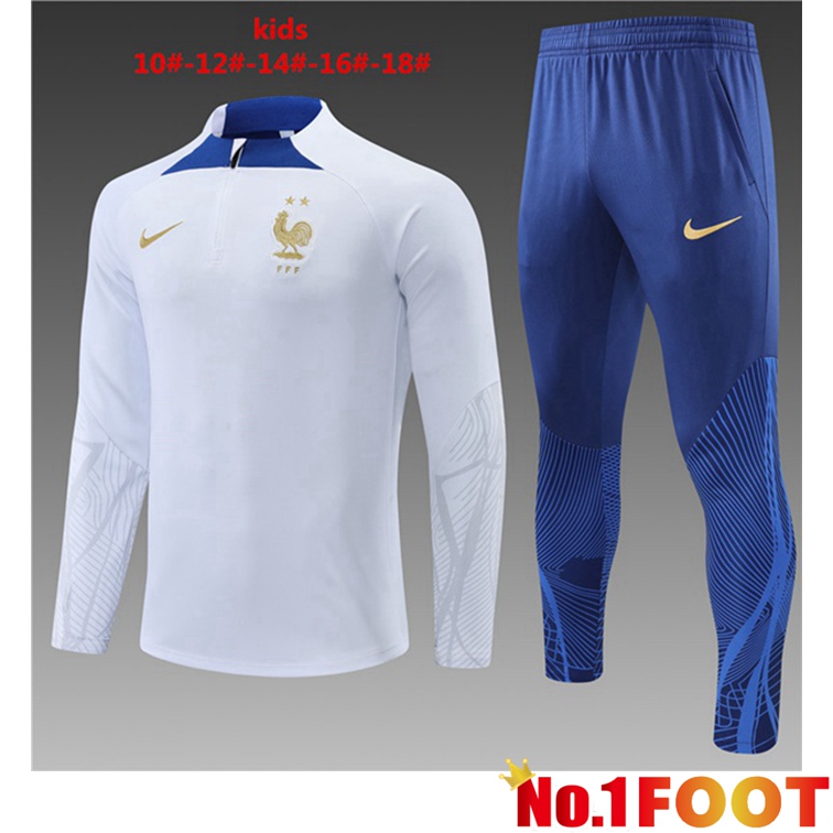 France Kids Training Tracksuit White 2022-2023