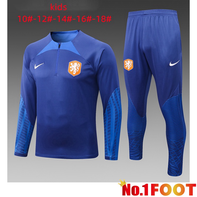 Netherlands Kids Training Tracksuit Blue 2022-2023