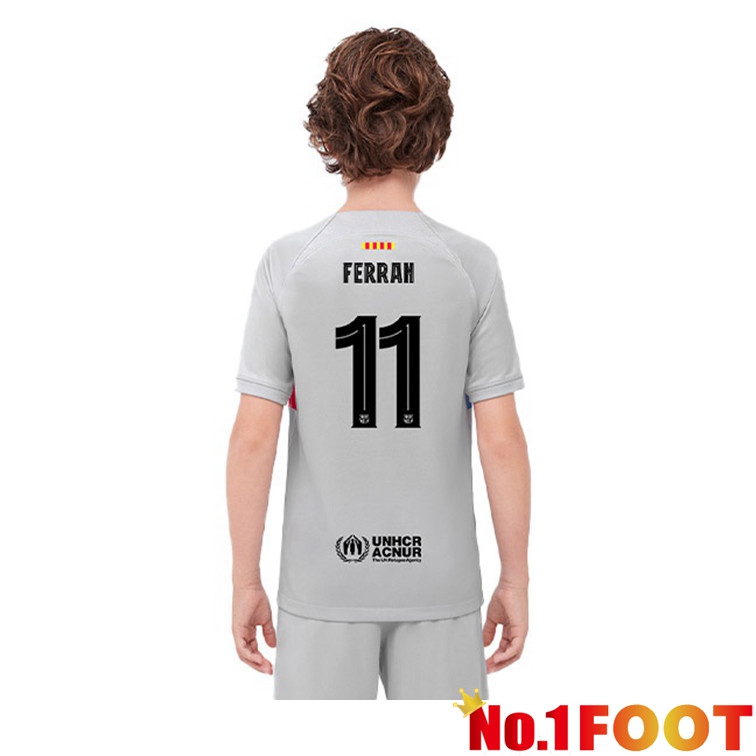 FC Barcelona (FERRAN 11) Kids Football Jerseys Third Gray 2022-2023