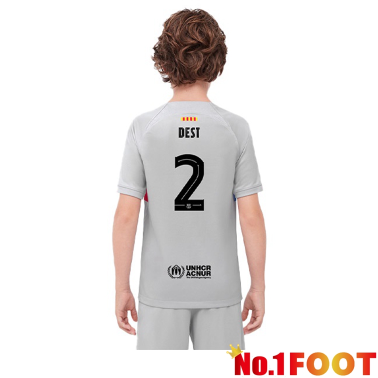 FC Barcelona (DEST 2) Kids Football Jerseys Third Gray 2022-2023