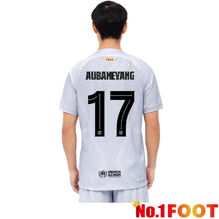 FC Barcelona (AUBAMEYANG 17) Football Jerseys Third Gray 2022-2023