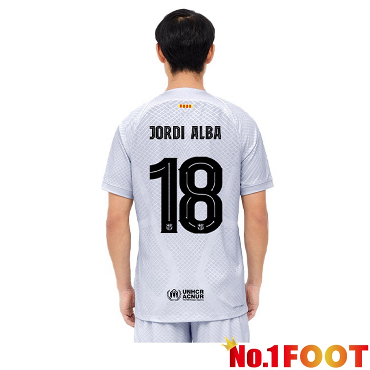 FC Barcelona (JORDI ALBA 18) Football Jerseys Third Gray 2022-2023