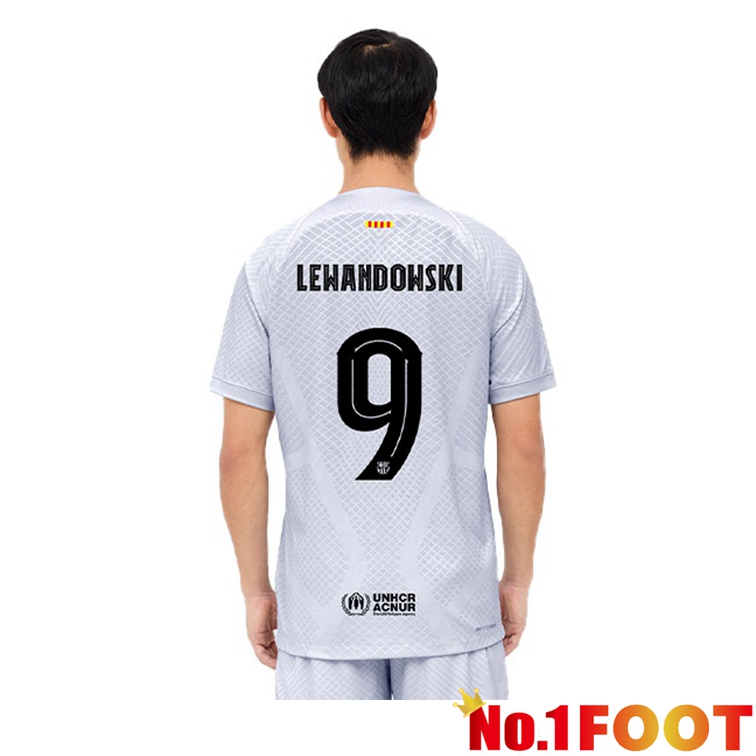 FC Barcelona (LEWANDOWSKI 9) Football Jerseys Third Gray 2022-2023