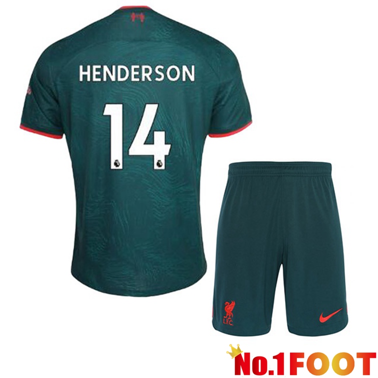 FC Liverpool (HENDERSON 14) Kids Football Jerseys Third Green 2022-2023