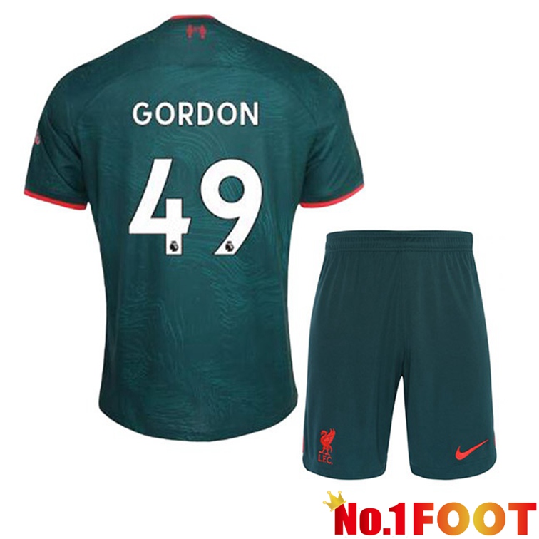 FC Liverpool (GORDON 49) Kids Football Jerseys Third Green 2022-2023