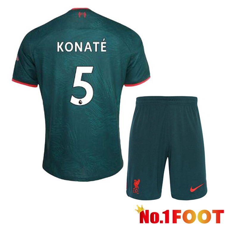 FC Liverpool (KONATE 5) Kids Football Jerseys Third Green 2022-2023