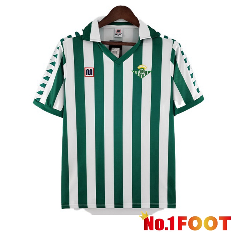 Real Betis Retro Football Jerseys Home Green White 1982-1985