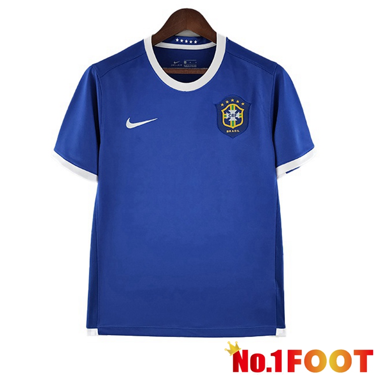 Brazil Retro Football Jerseys Away Blue 2006