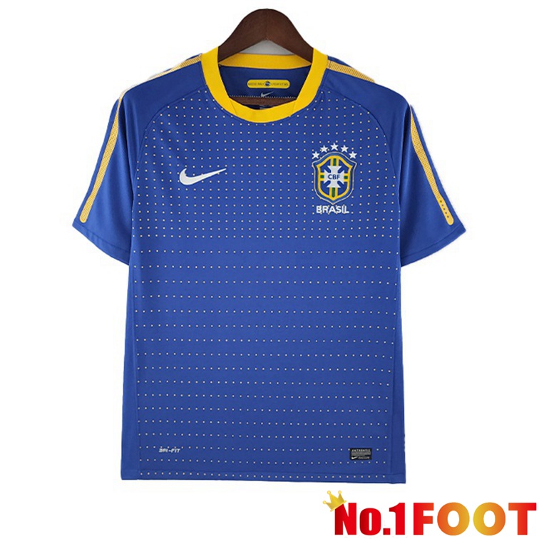 Brazil Retro Football Jerseys Away Blue 2010