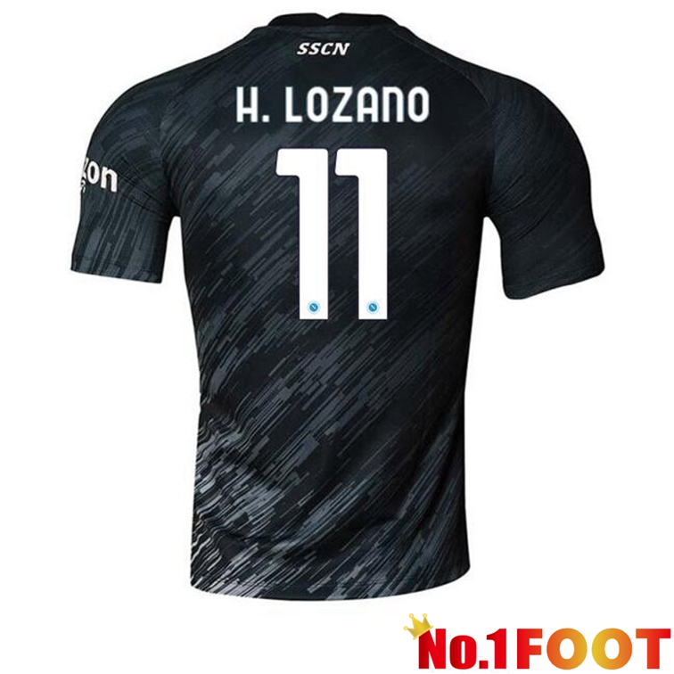 SSC Napoli (H. Lozano 11) Football Jerseys Third Black 2022-2023