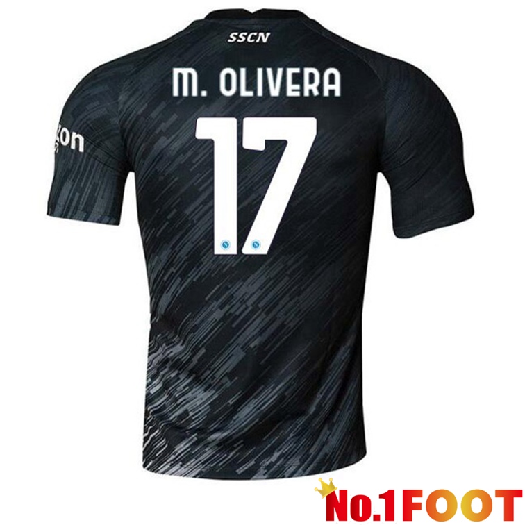 SSC Napoli (M. Olivera 17) Football Jerseys Third Black 2022-2023