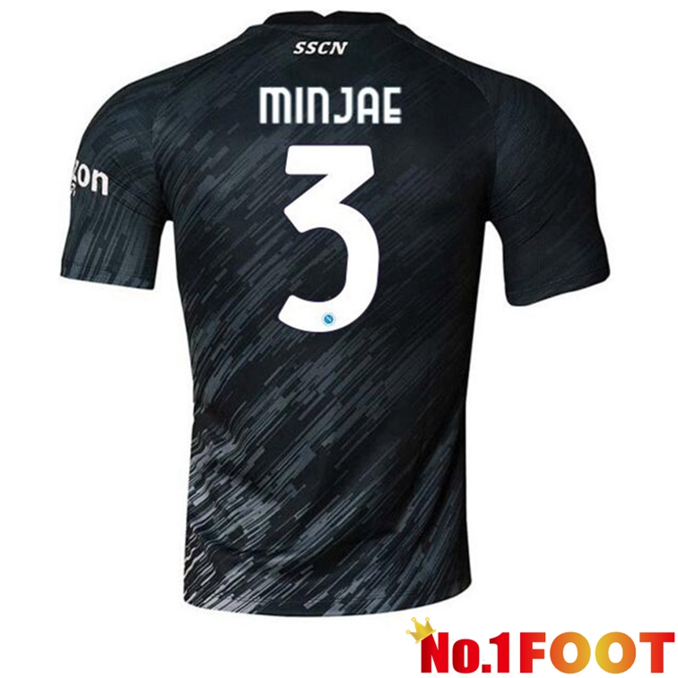 SSC Napoli (Minjae 3) Football Jerseys Third Black 2022-2023