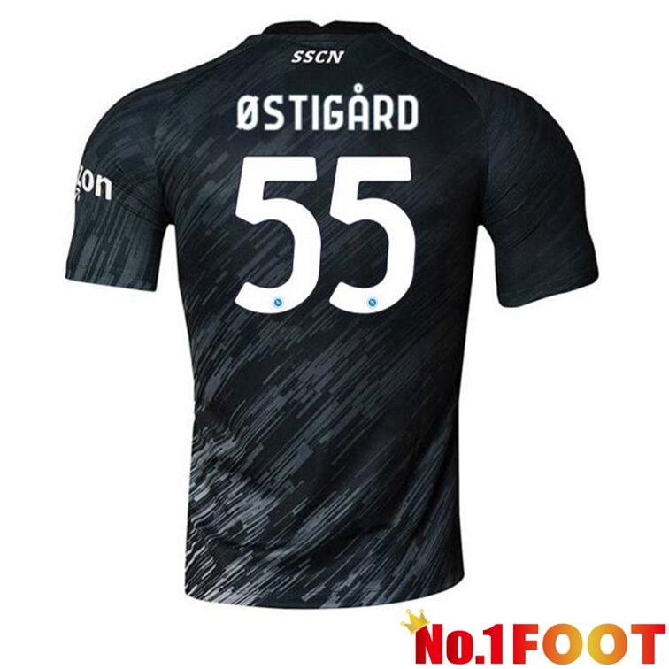 SSC Napoli (Ostigard 55) Football Jerseys Third Black 2022-2023