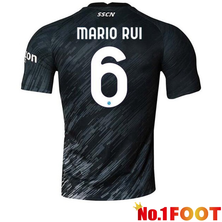 SSC Napoli (Mario Rui 6) Football Jerseys Third Black 2022-2023