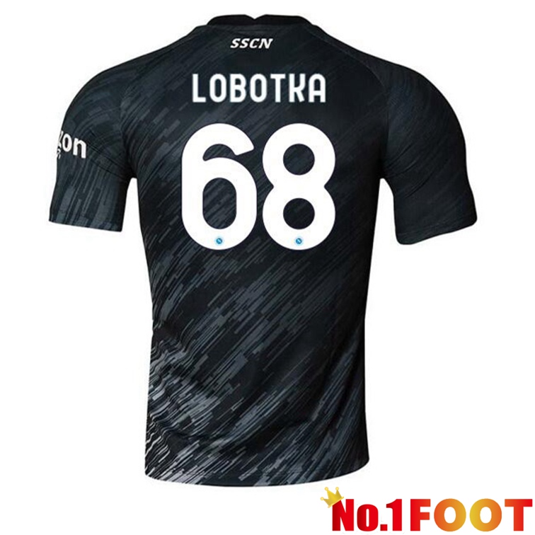 SSC Napoli (Lobotka 68) Football Jerseys Third Black 2022-2023