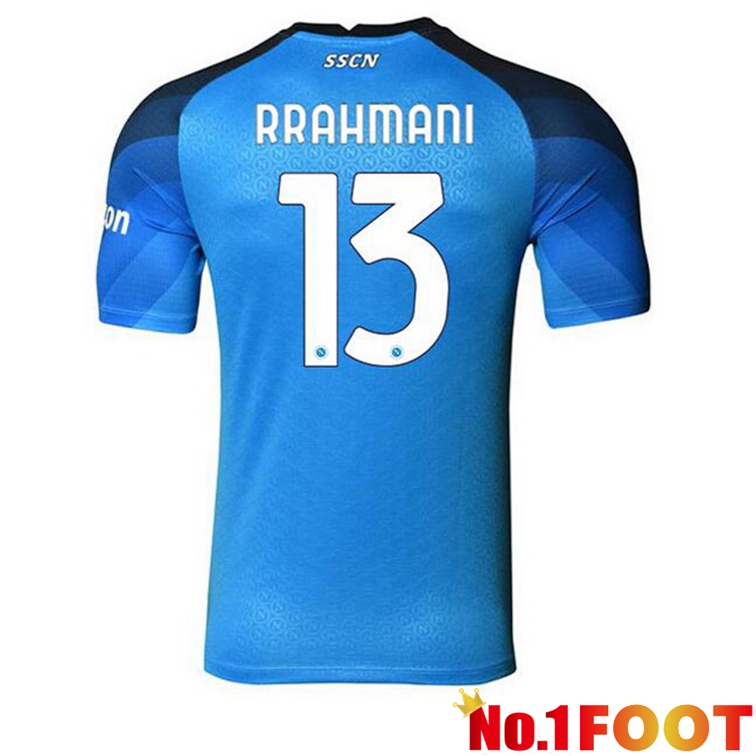 SSC Napoli (Rrahmani 13) Football Jerseys Home Blue 2022-2023