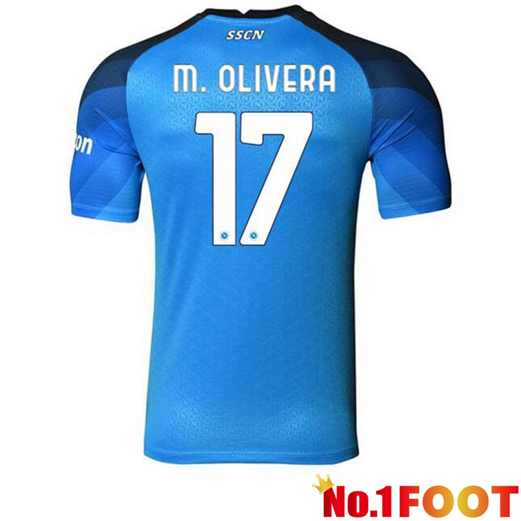 SSC Napoli (M. Olivera 17) Football Jerseys Home Blue 2022-2023