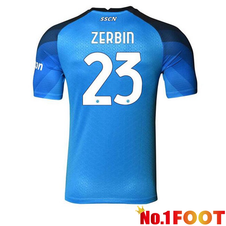 SSC Napoli (Zerbin 23) Football Jerseys Home Blue 2022-2023