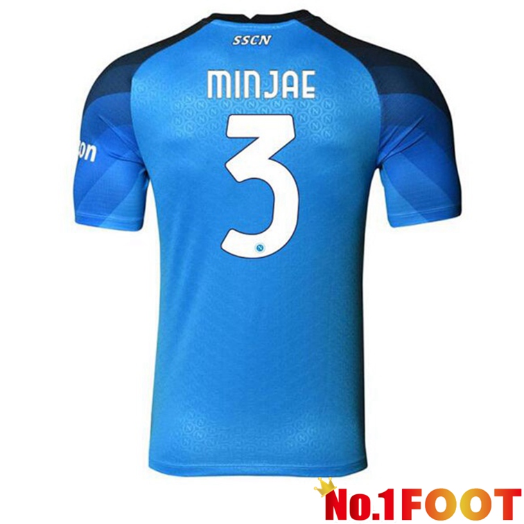 SSC Napoli (Minjae 3) Football Jerseys Home Blue 2022-2023