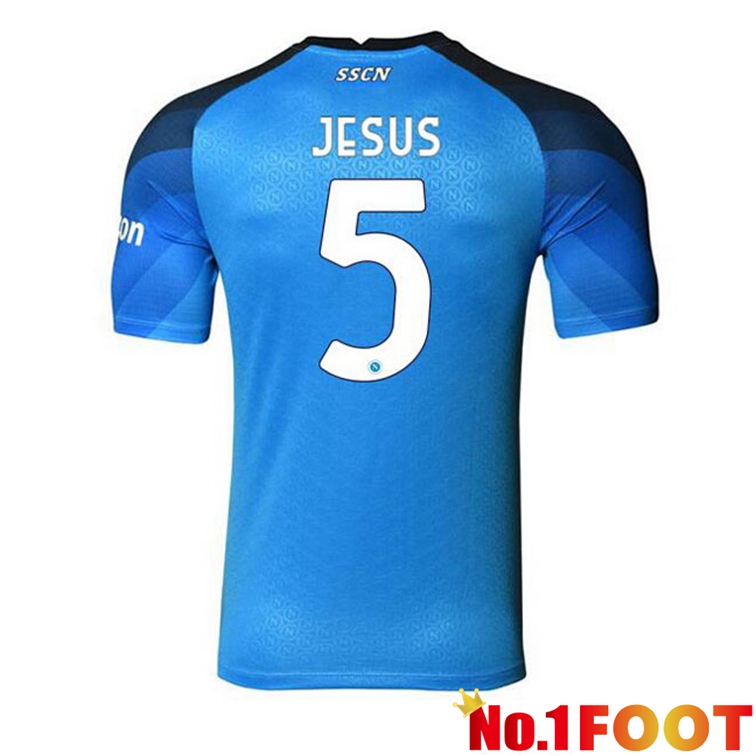 SSC Napoli (Jesus 5) Football Jerseys Home Blue 2022-2023