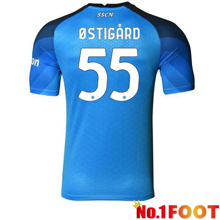 SSC Napoli (Ostigard 55) Football Jerseys Home Blue 2022-2023