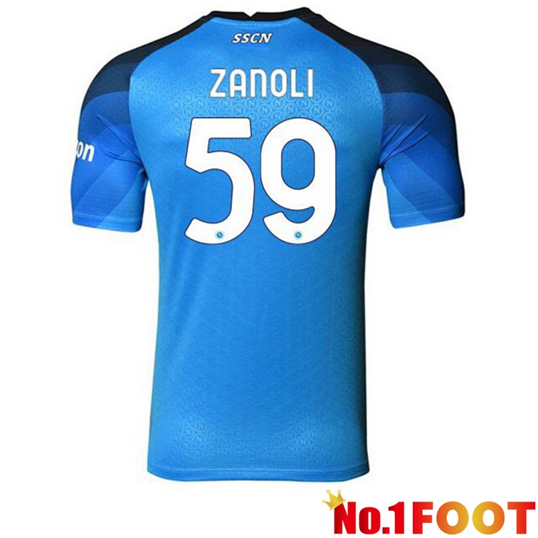 SSC Napoli (Zanoli 59) Football Jerseys Home Blue 2022-2023