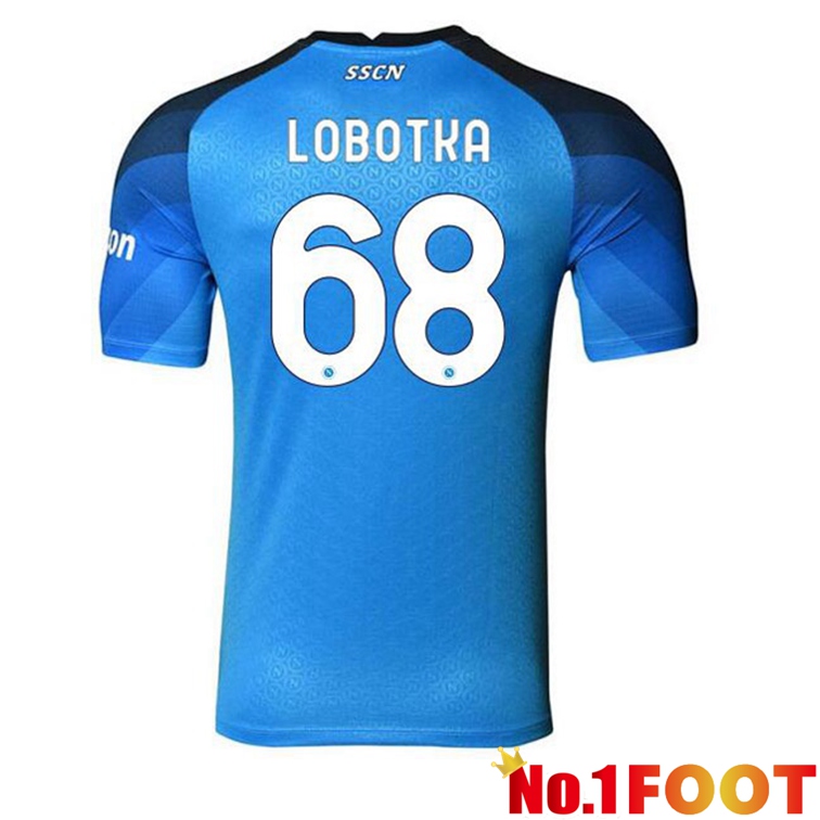 SSC Napoli (Lobotka 68) Football Jerseys Home Blue 2022-2023