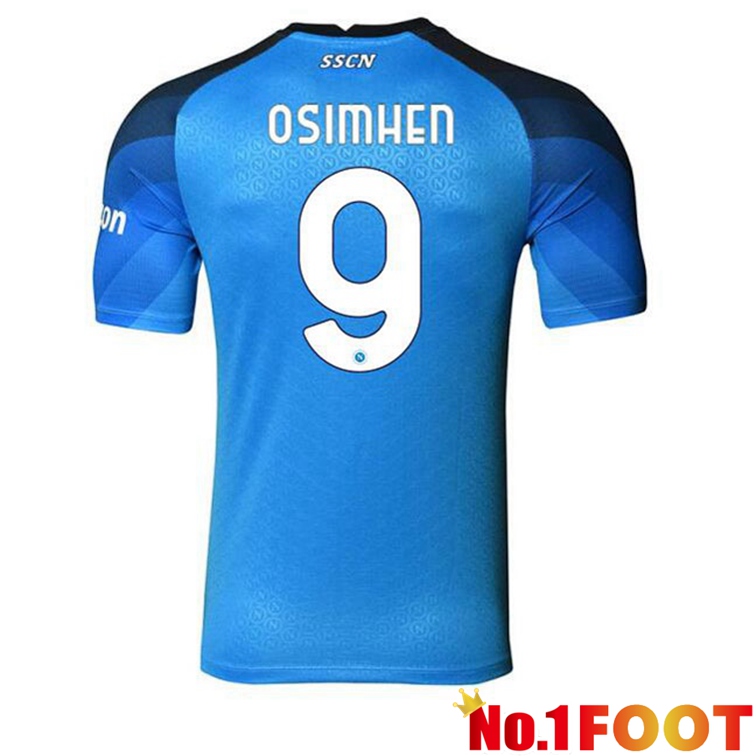 SSC Napoli (Osimhen 9) Football Jerseys Home Blue 2022-2023