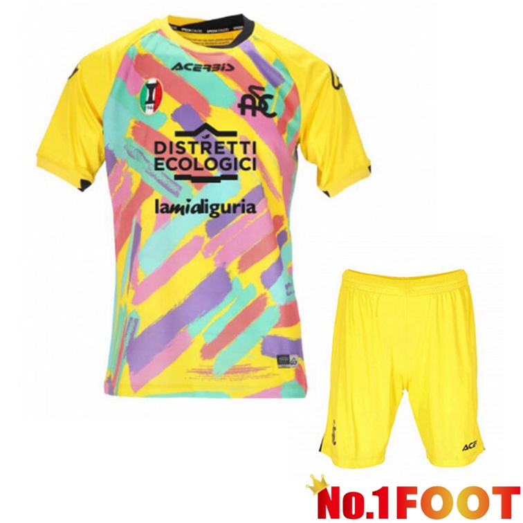 Spezia Calcio Kids Soccer Jerseys Third Yellow 2022-2023