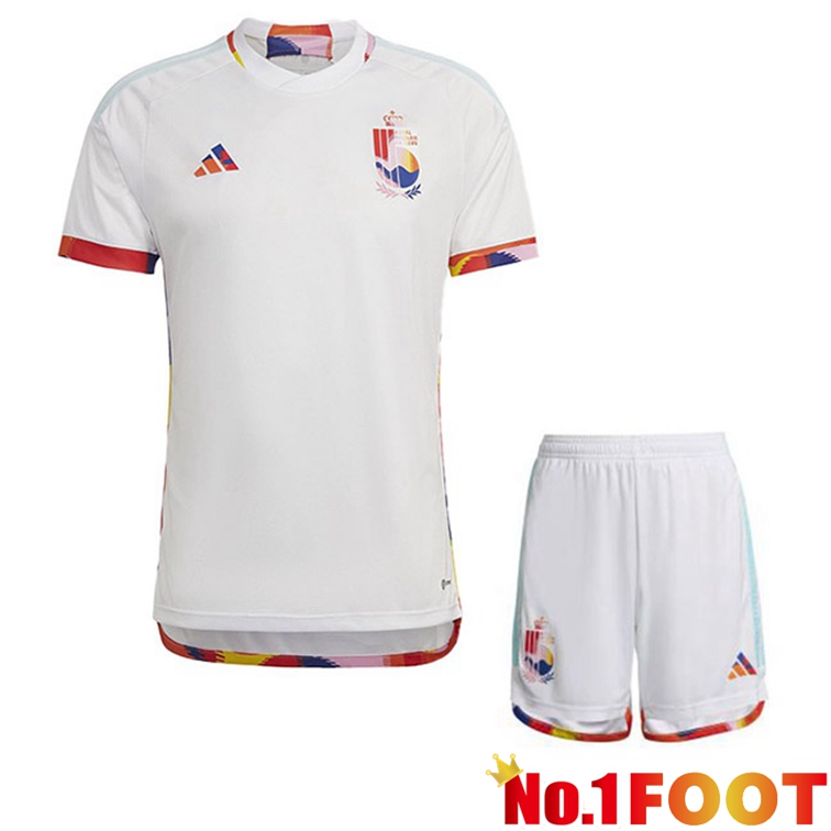 Belgium Kids Soccer Jerseys Away White 2022-2023