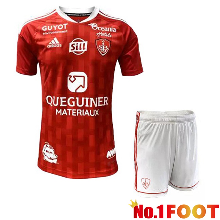 StaDe Brestois Kids Soccer Jerseys Home Red 2022-2023