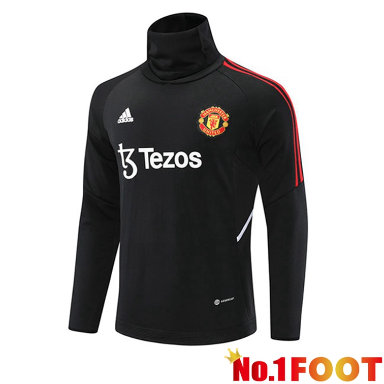 Manchester United Training Sweatshirt High Collar Black 2022-2023