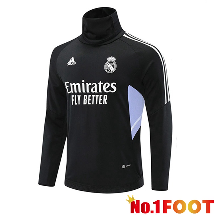 Real Madrid Training Sweatshirt High Collar Black 2022-2023