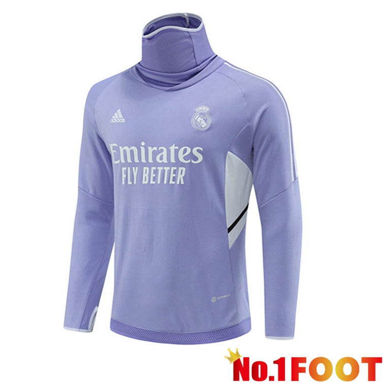 Real Madrid Training Sweatshirt High Collar Purple 2022-2023