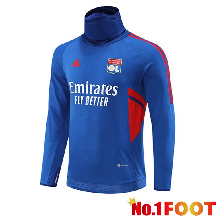 Olympique Lyonnais Training Sweatshirt High Collar Blue 2022-2023