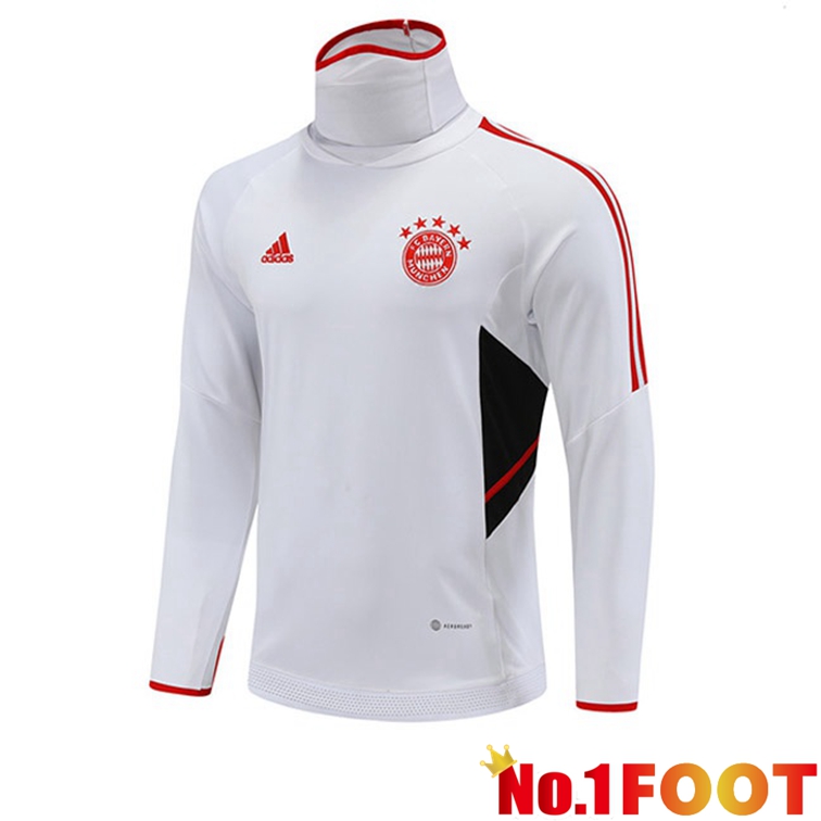 Bayern Munich Training Sweatshirt High Collar White 2022-2023